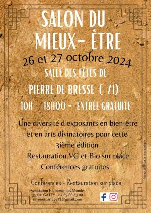 Salon du Mieux Etre - 26 et 27 octobre 2024 