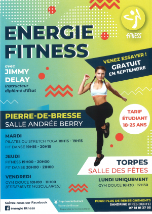 Cours danse yoga gym Energie Fitness à Pierre-de-Bresse