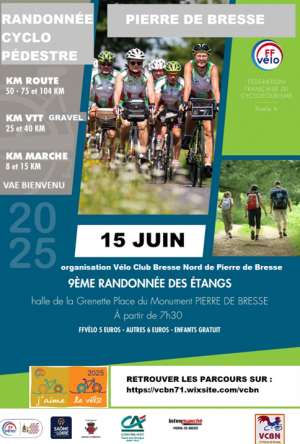 Randonnées cyclo pédestres organisées par le Vélo Club Bresse Nord