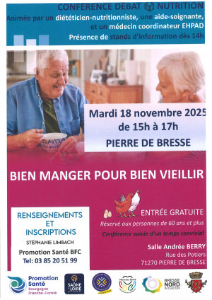 Bien manger pour bien vieillir   Mardi 18 nov. 2025