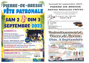 Fête patronale de PIERRE-DE-BRESSE les  2-3 sept. 2023 - FÊTE FORAINE