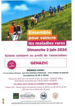 BALADE SOLIDAIRE au profit des MALADIES RARES - Dimanche 2 juin 2024 