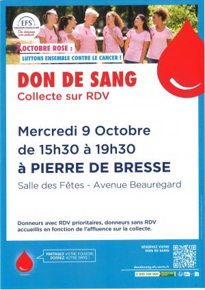 Don du sang - Mercredi 9 octobre 2024