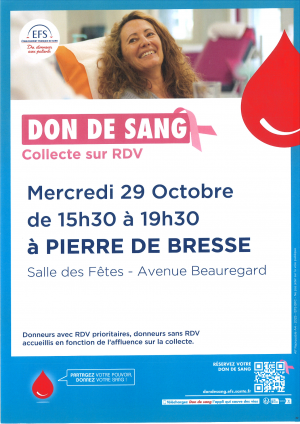 Don du sang - mercredi 29 octobre 2025