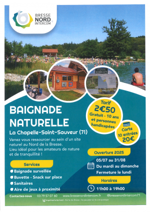ouverture baignade naturelle La Chapelle été 2025