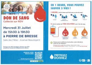 Don du sang - 31 juillet 2024