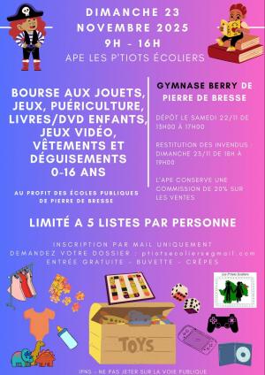 Bourse aux jouets - 23 nov. 2025 Gymnase A. Berry