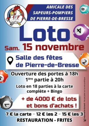 LOTO Amicale des Sapeurs-Pompiers Volontaires - 15 novembre 2025